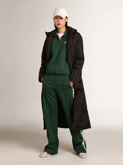 Golden Goose Bright-green Denise Star Collection zipped sweatshirt with white strip and contrasting green stars outlook