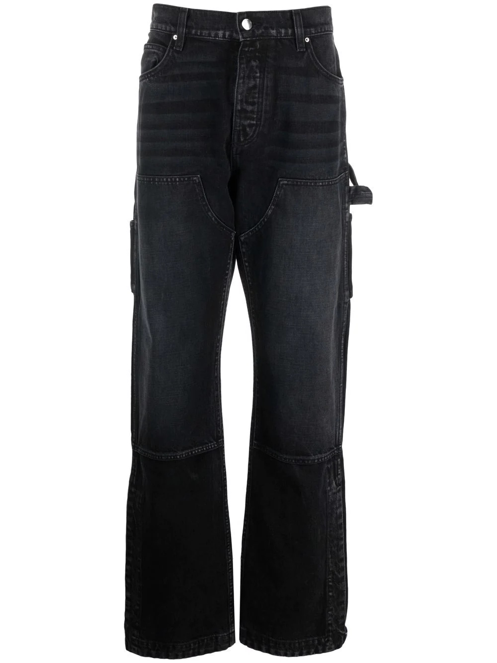 panelled straight-leg jeans - 1