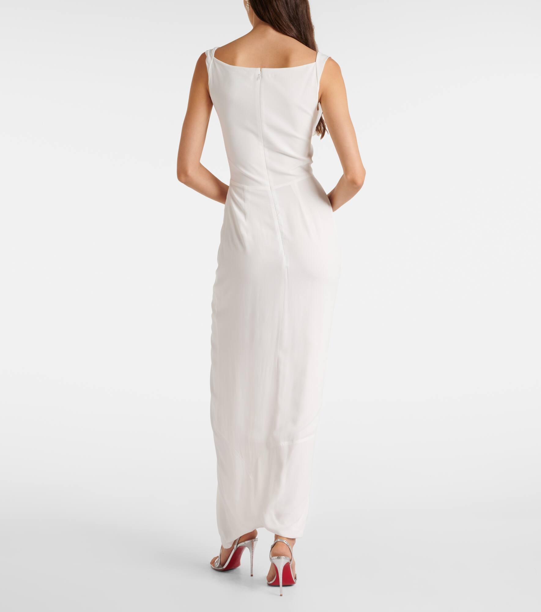 Panther gathered asymmetric maxi dress - 3