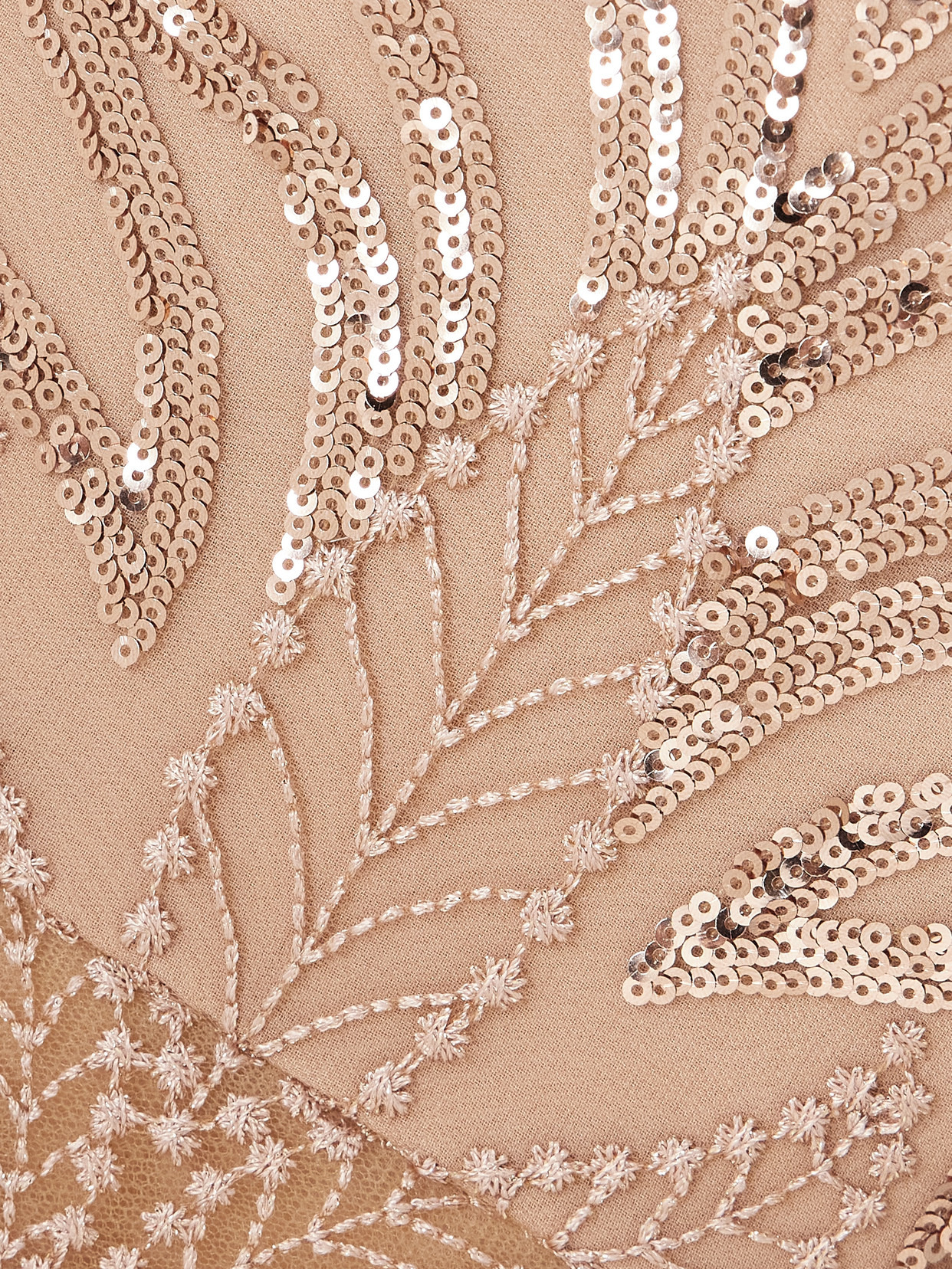 Pleated Sequined Embroidered Tulle Gown - 4