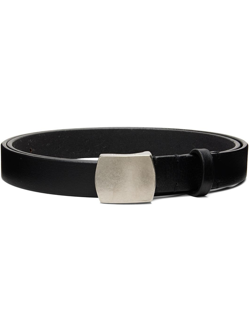 Black Leather Narrow Belt 1