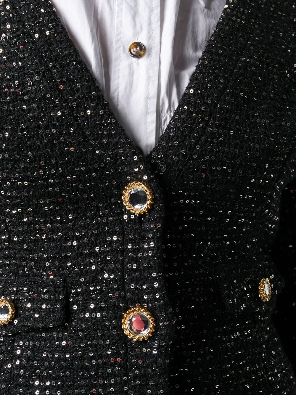 cropped sequin embellished jacket - 5