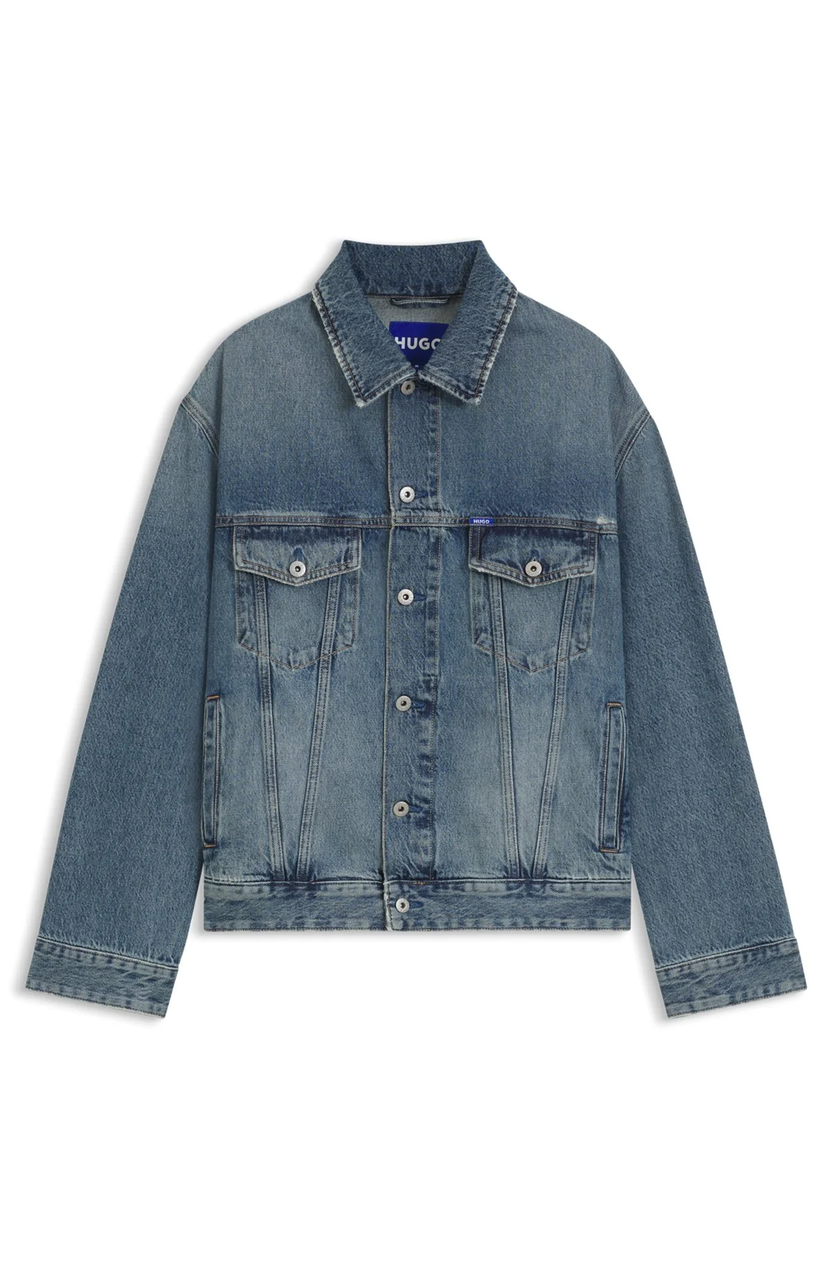 LOOSE-FIT JACKET IN BLUE STONEWASHED DENIM - 1