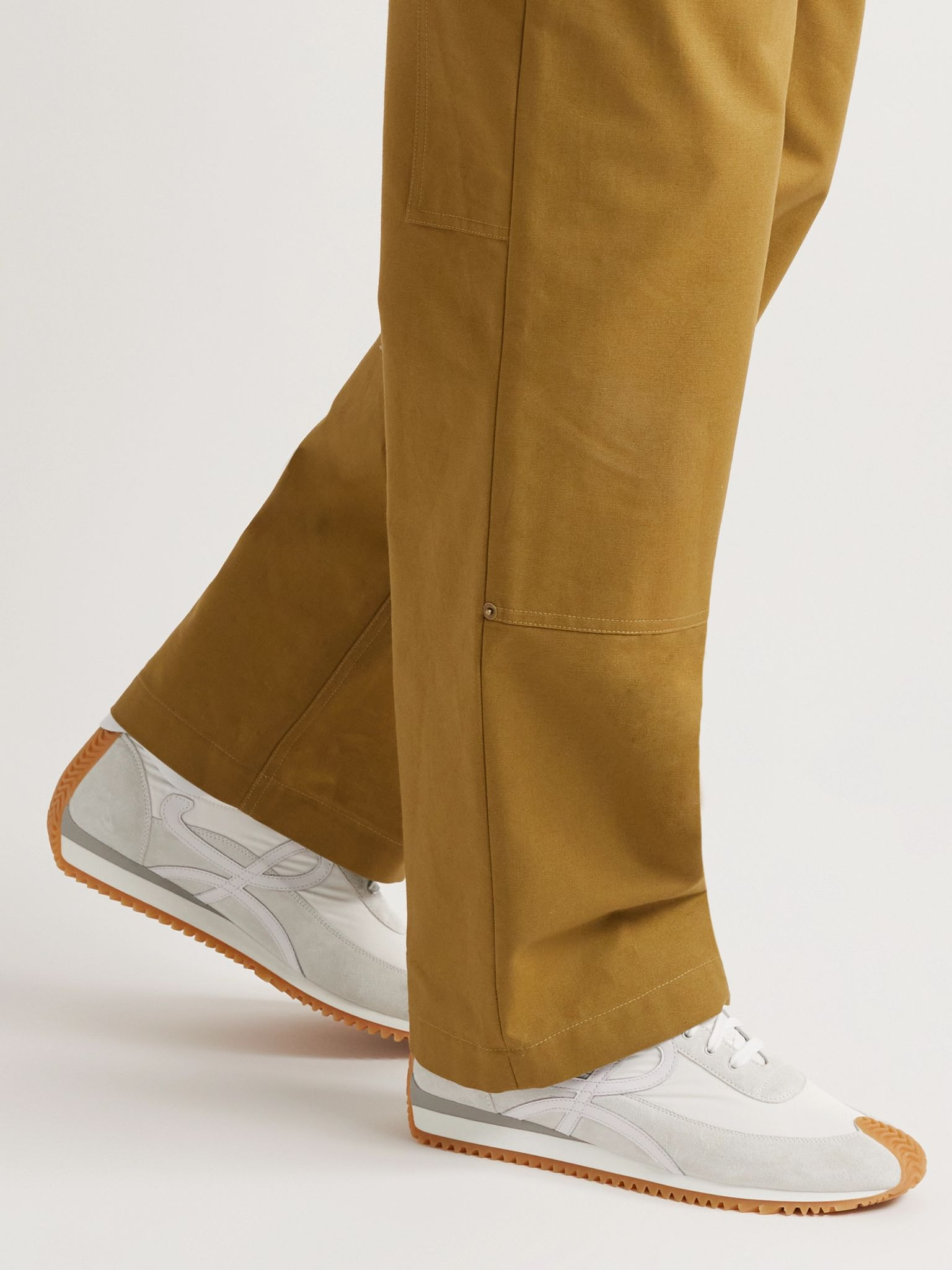 Flow Runner Leather-Trimmed Suede and Nylon Sneakers White - 3