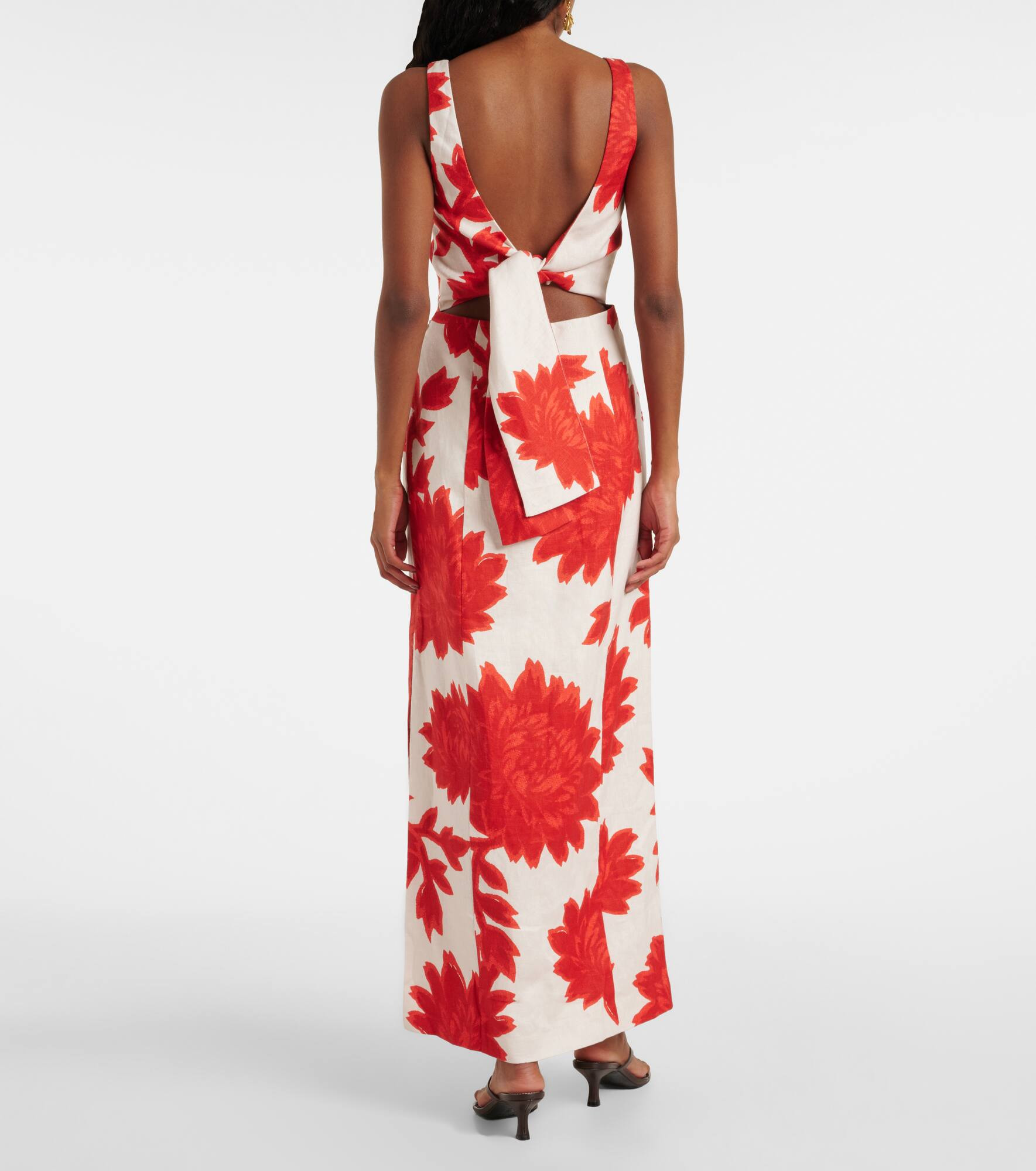 Floral linen maxi dress - 3