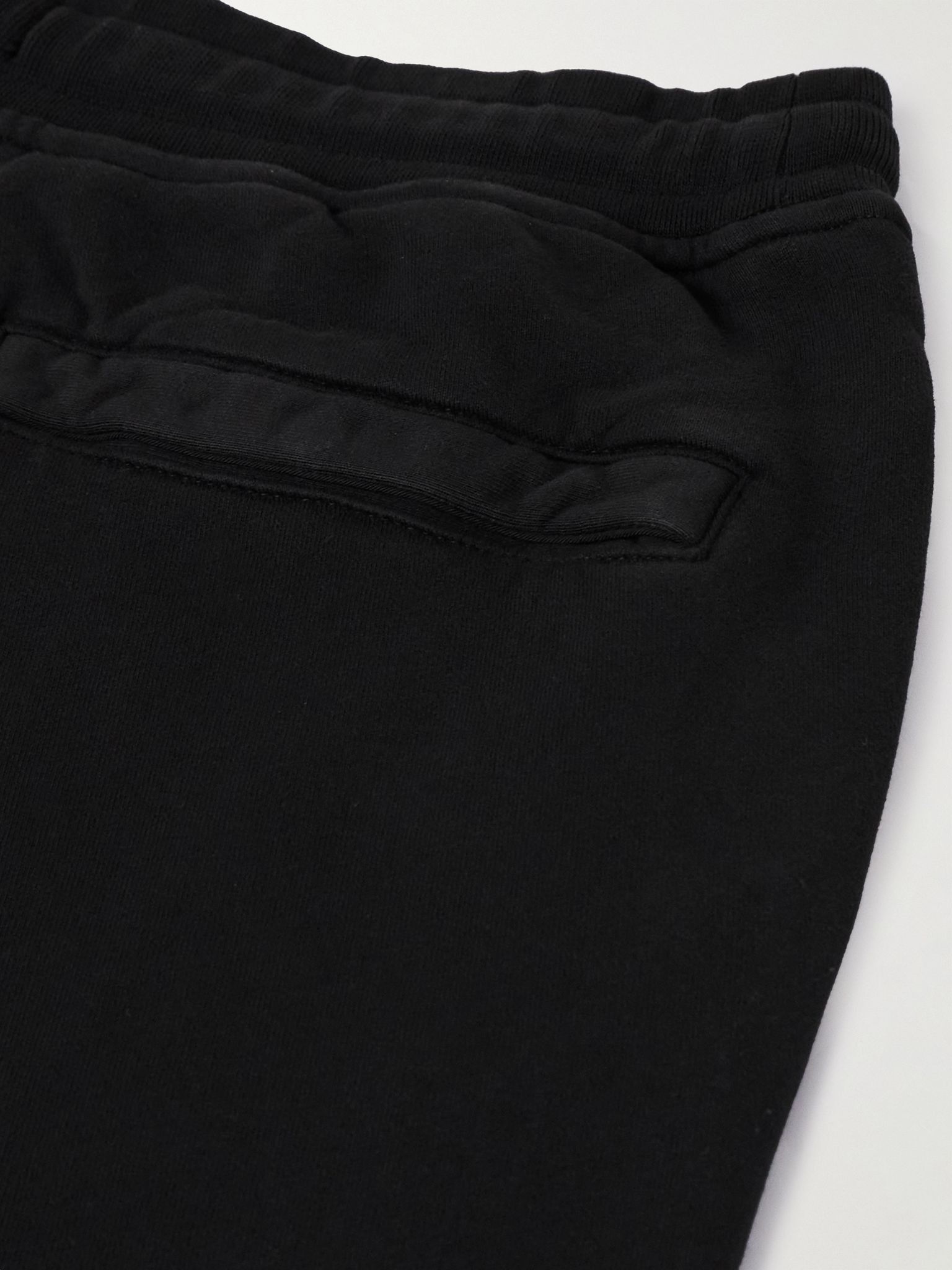 Tapered Logo-Appliquéd Garment-Dyed Cotton-Jersey Sweatpants Black - 4