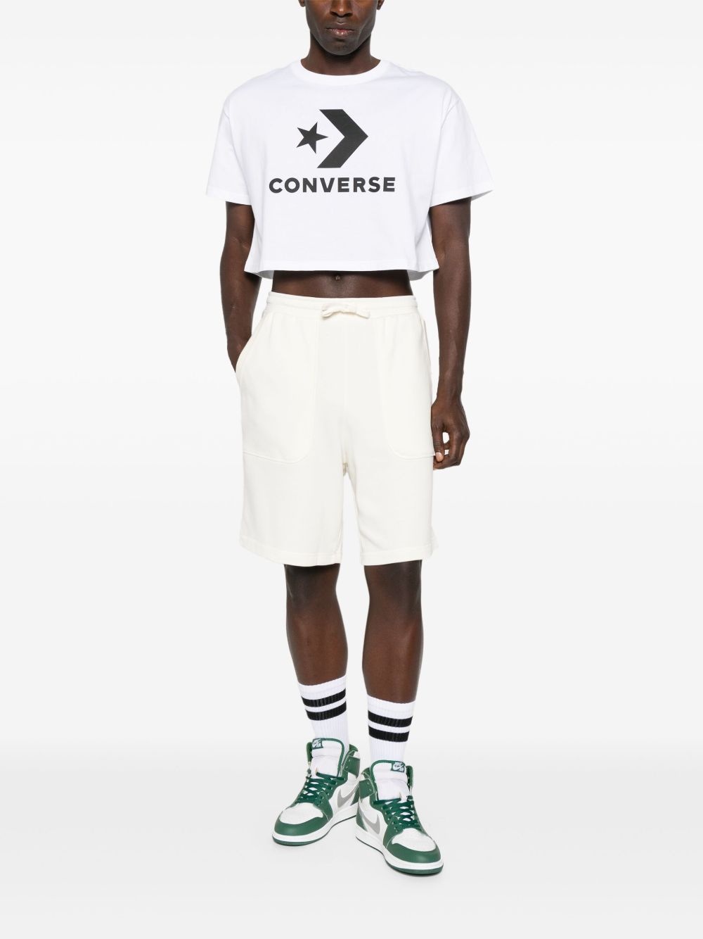 logo-print track shorts - 2