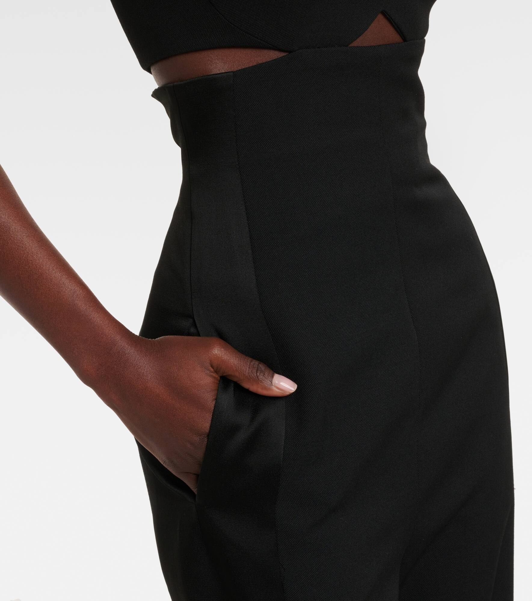 Cami cutout crêpe satin jumpsuit - 5