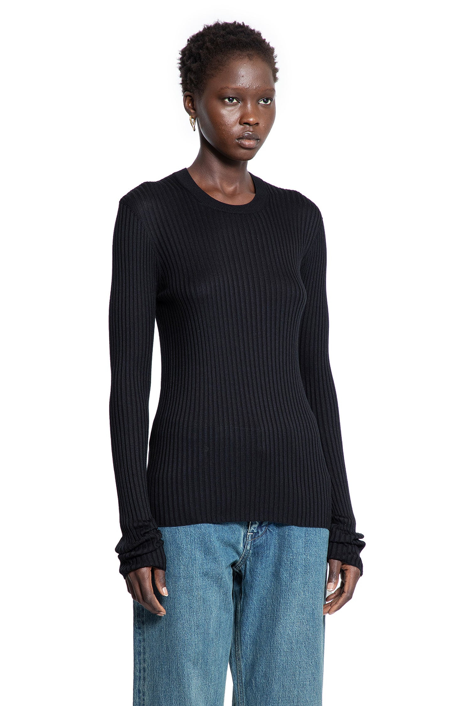 Silk-Ribbed-Knit-Sweater - 2