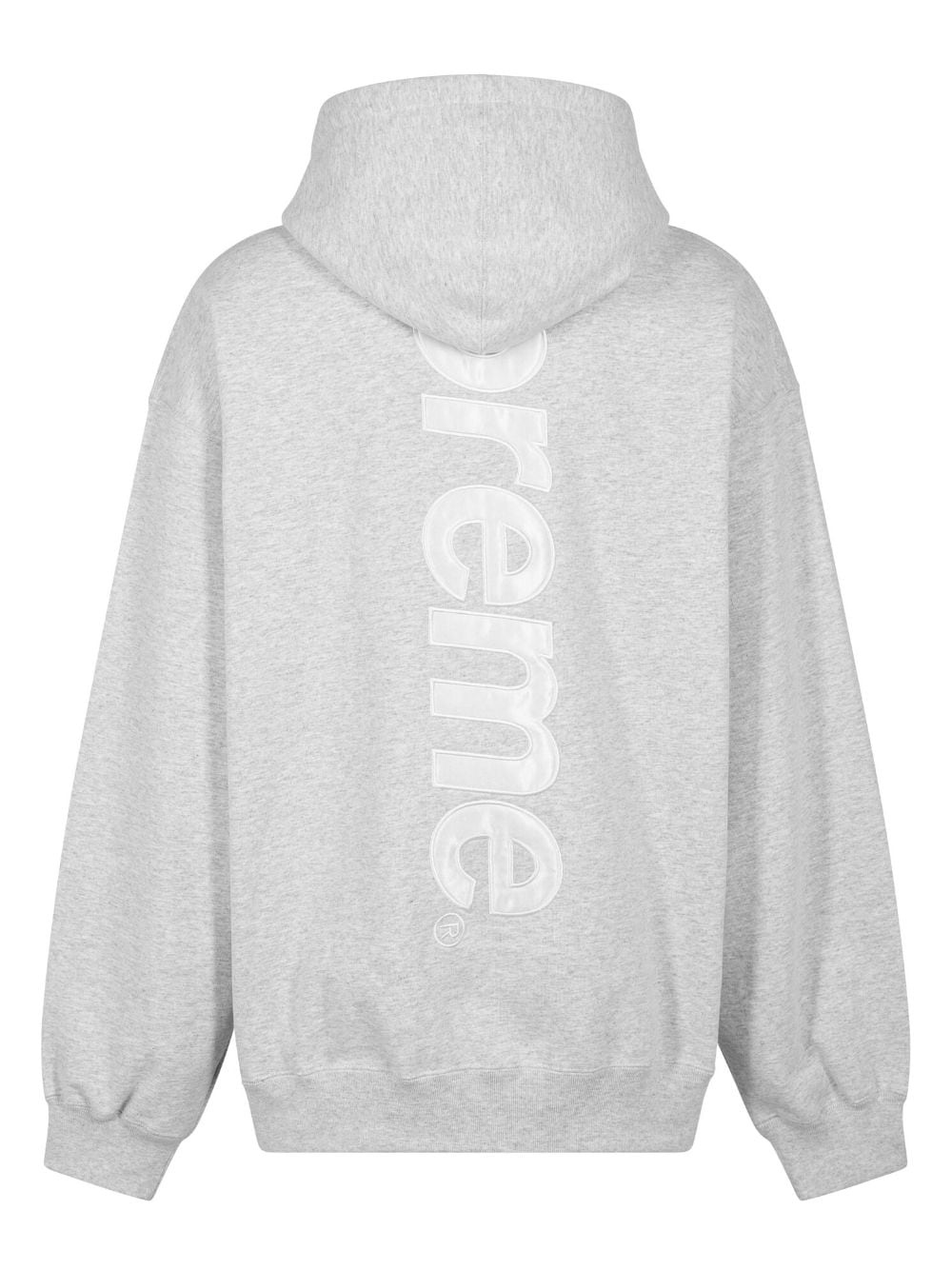 satin appliquÃ© "FW23 - Ash Grey" hoodie - 2