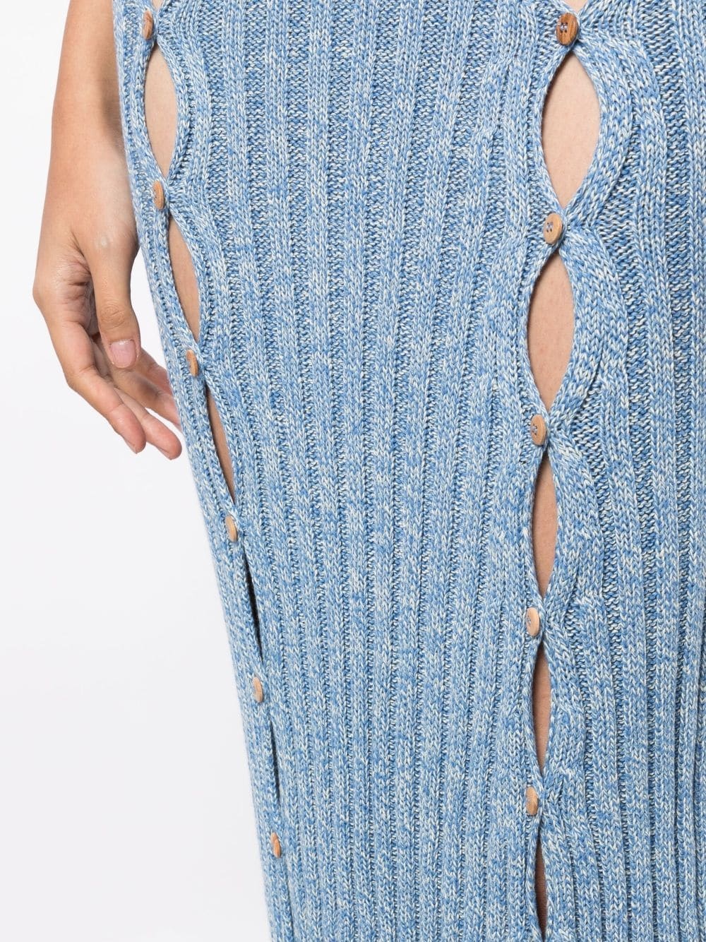 cut-out organic cotton midi skirt - 5