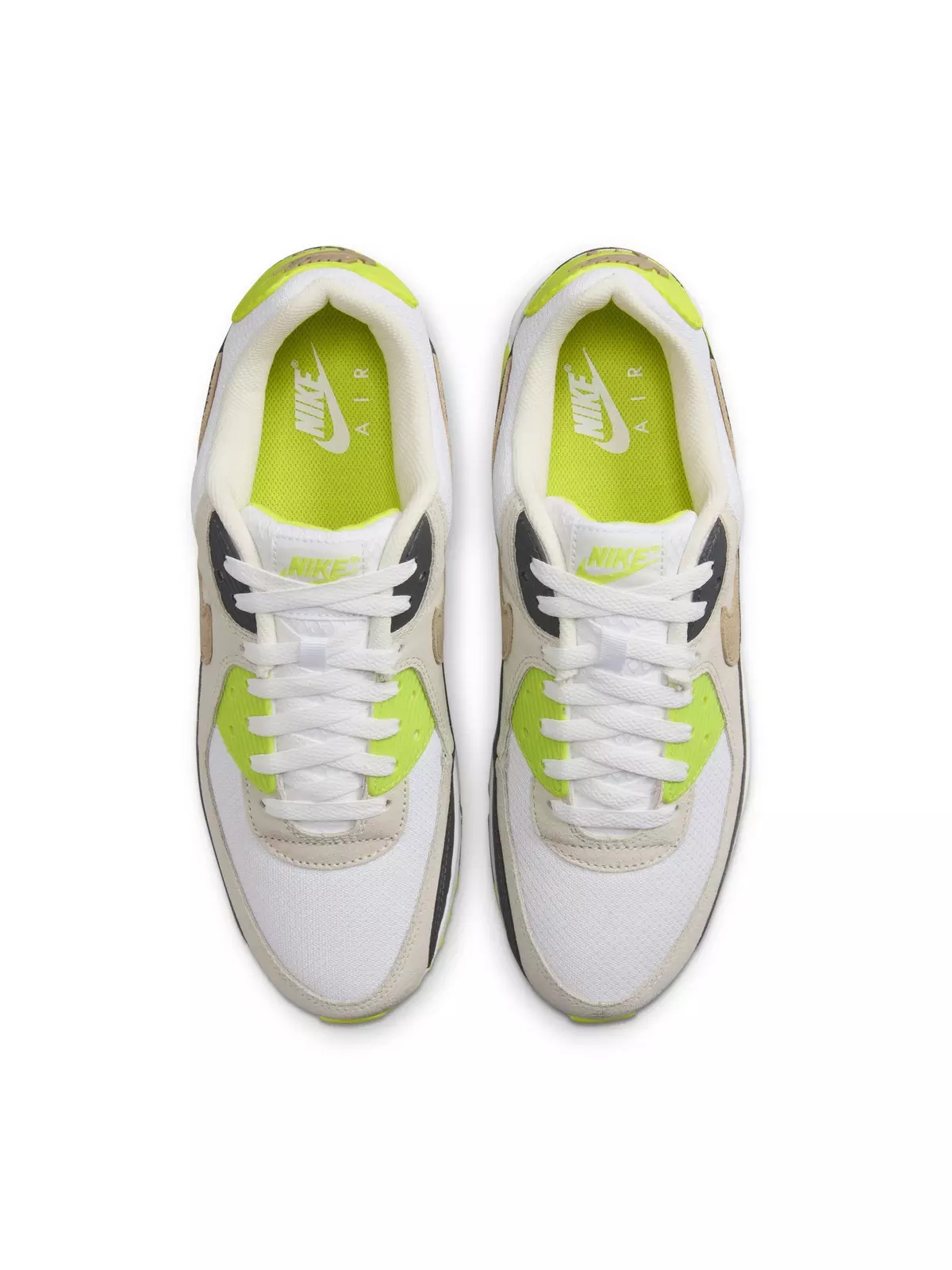 Air Max 90 "White/Cyber/Dark Smoke Grey/Khaki" Men's Shoe - 4