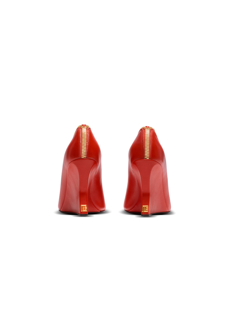 Zip Wedge pumps in lambskin leather 4