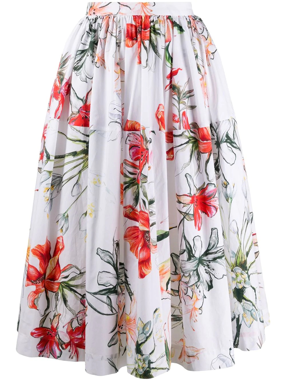 tropical flower print skirt - 1