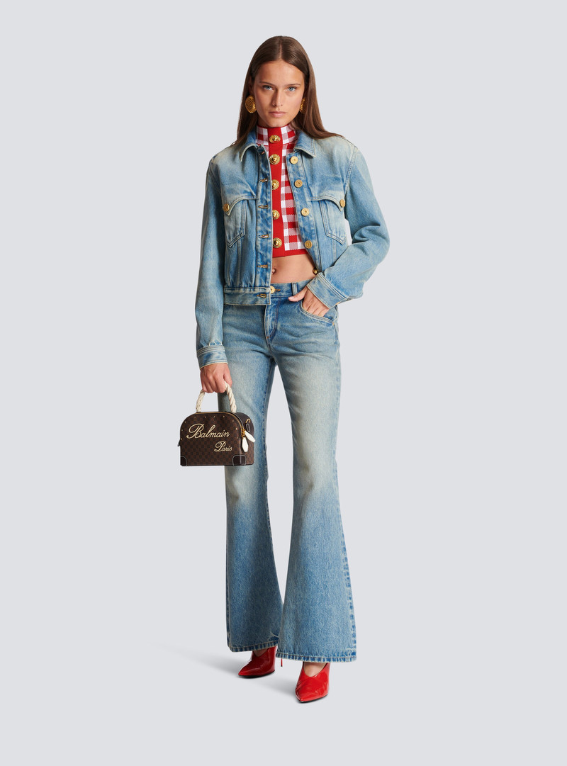 Balmain Monogram canvas and leather make up bag outlook