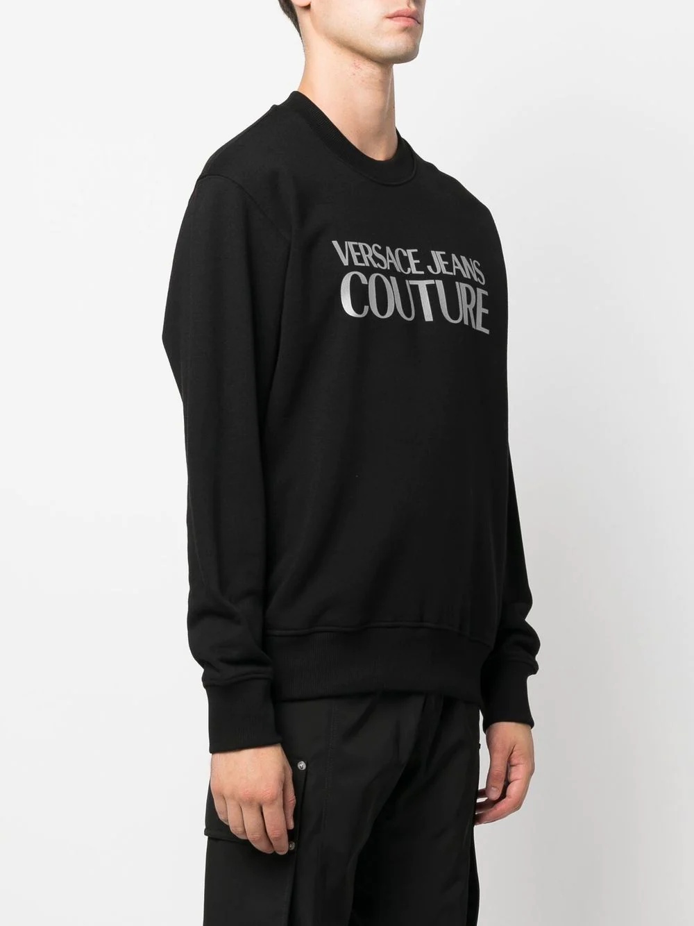 logo-print crew neck sweatshirt - 3