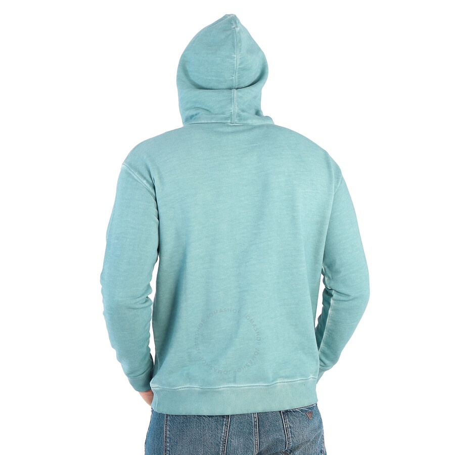 Emporio Armani Blue Graphic Print Hooded Sweatshirt - 3