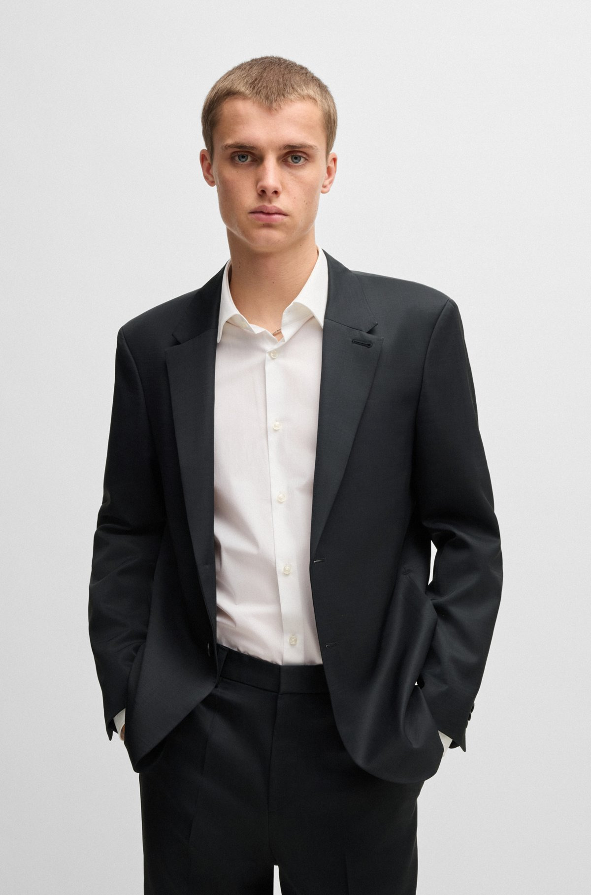 HUGO FORWARD SLIM-FIT SUIT JACKET IN WOOL-BLEND TWILL - 2