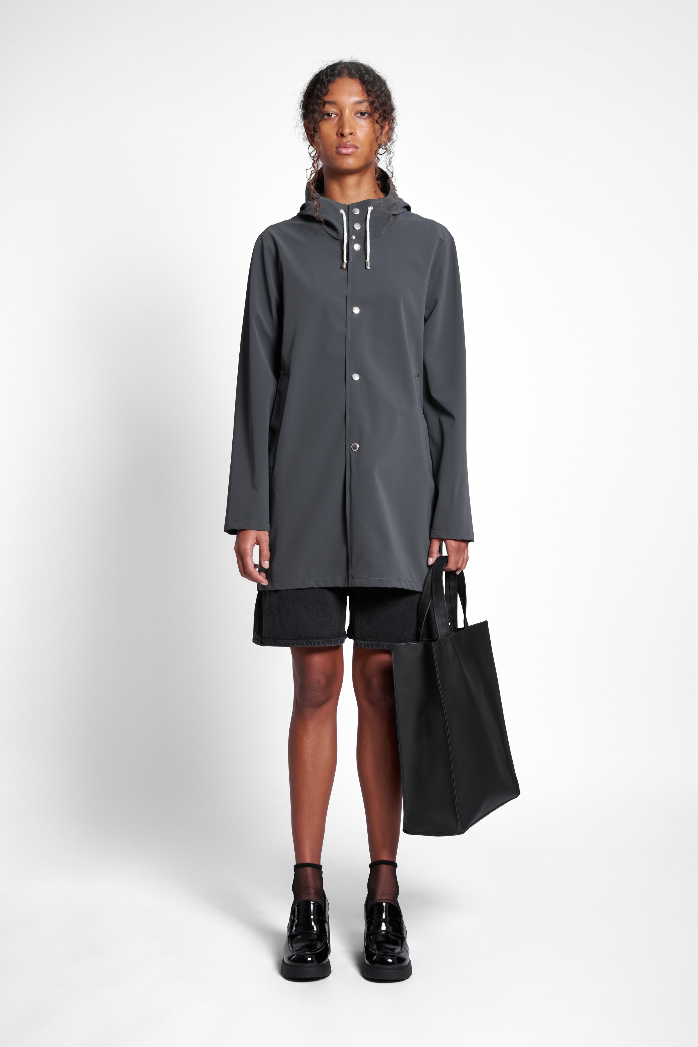 Stockholm Lightweight Matte Raincoat Charcoal - 2