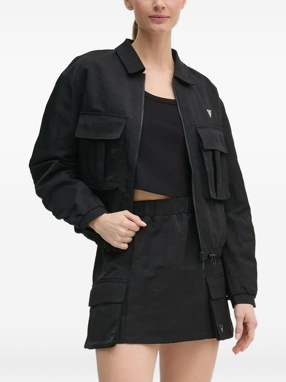 triangle-logo zip-up jacket - 1
