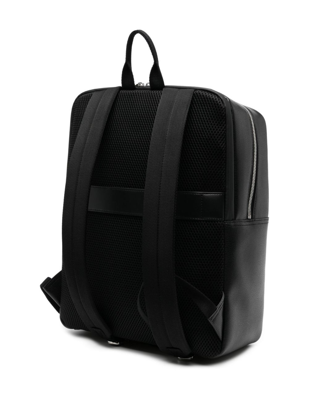 logo-plaque leather backpack - 3