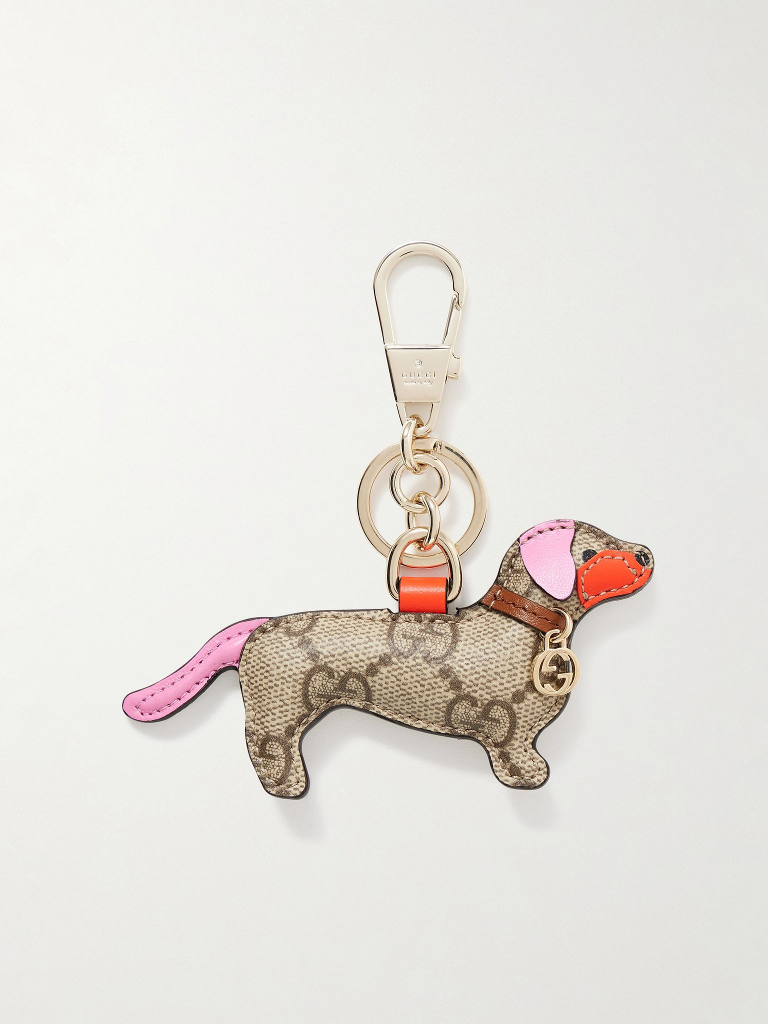 Embellished leather keychain Pink - 1