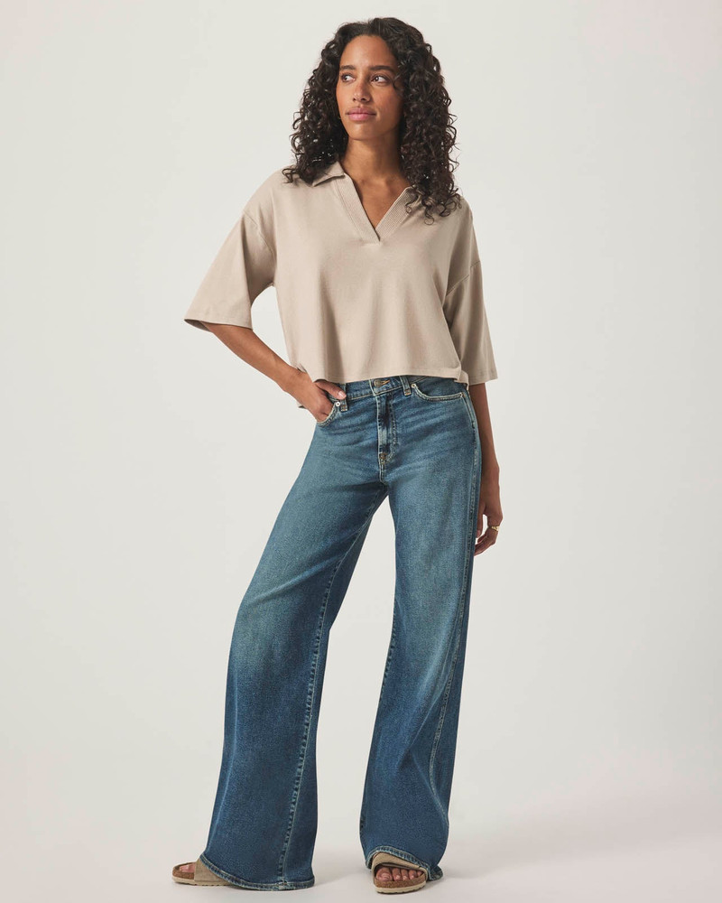 Splendid Medium Wash Slim Palazzo Jean outlook