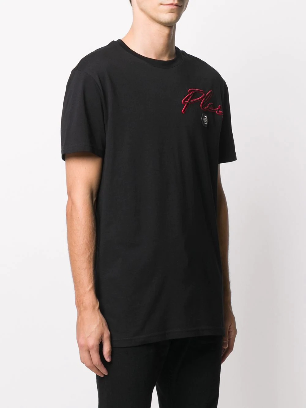 embroidered logo crew neck T-Shirt  - 3