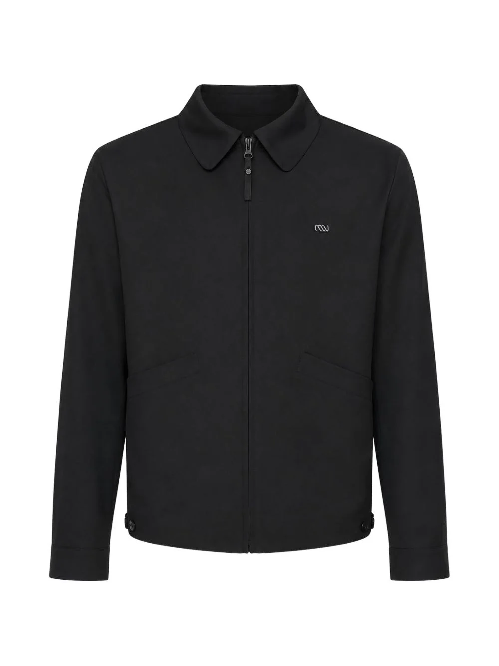 logo-embroidered zip-up jacket - 1