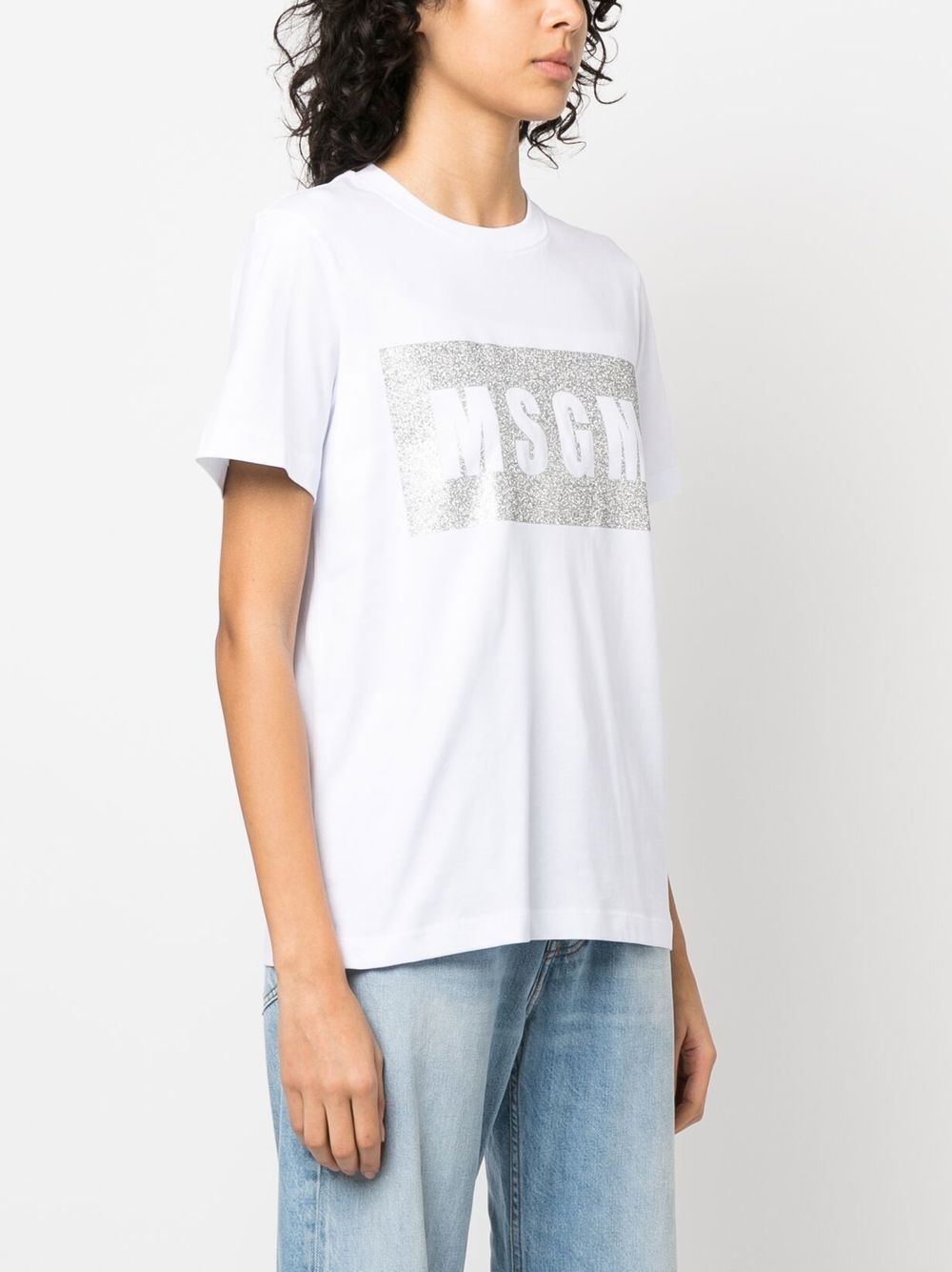 logo-print glitter T-shirt - 3