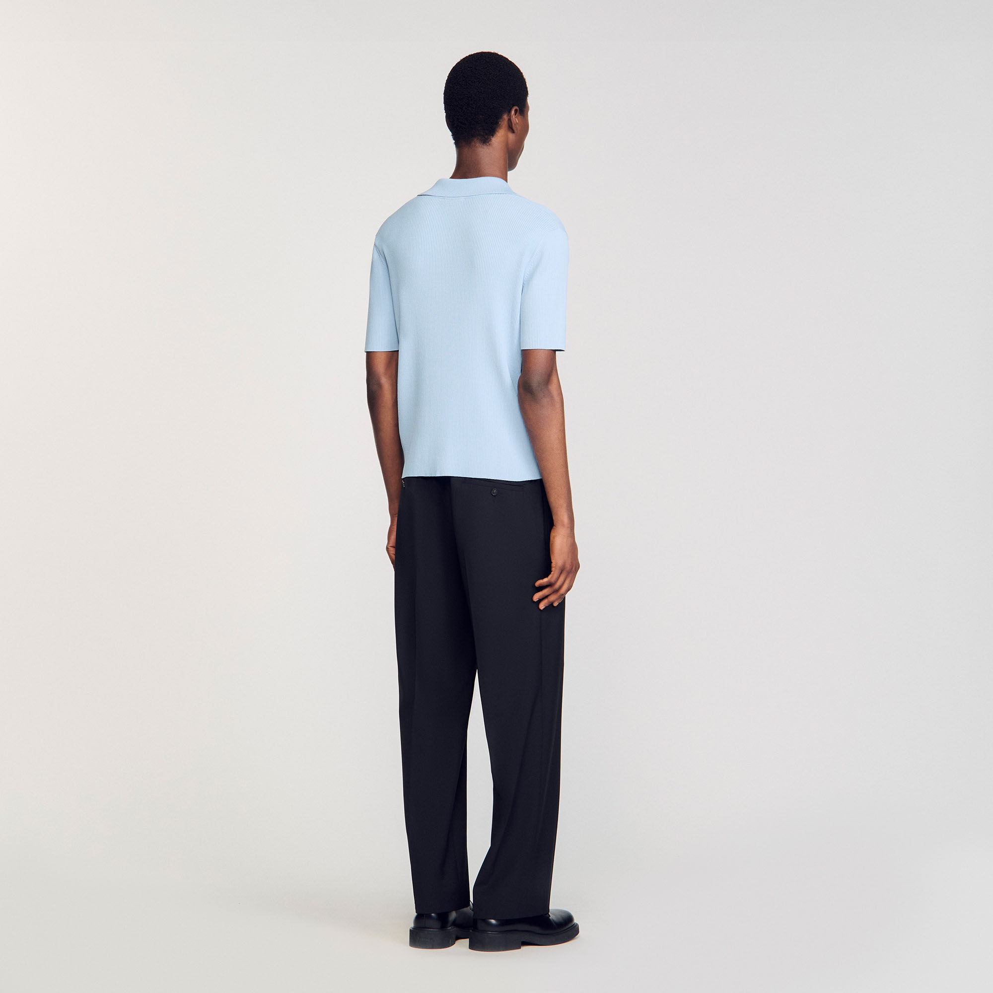 RIB KNIT POLO SHIRT - 5