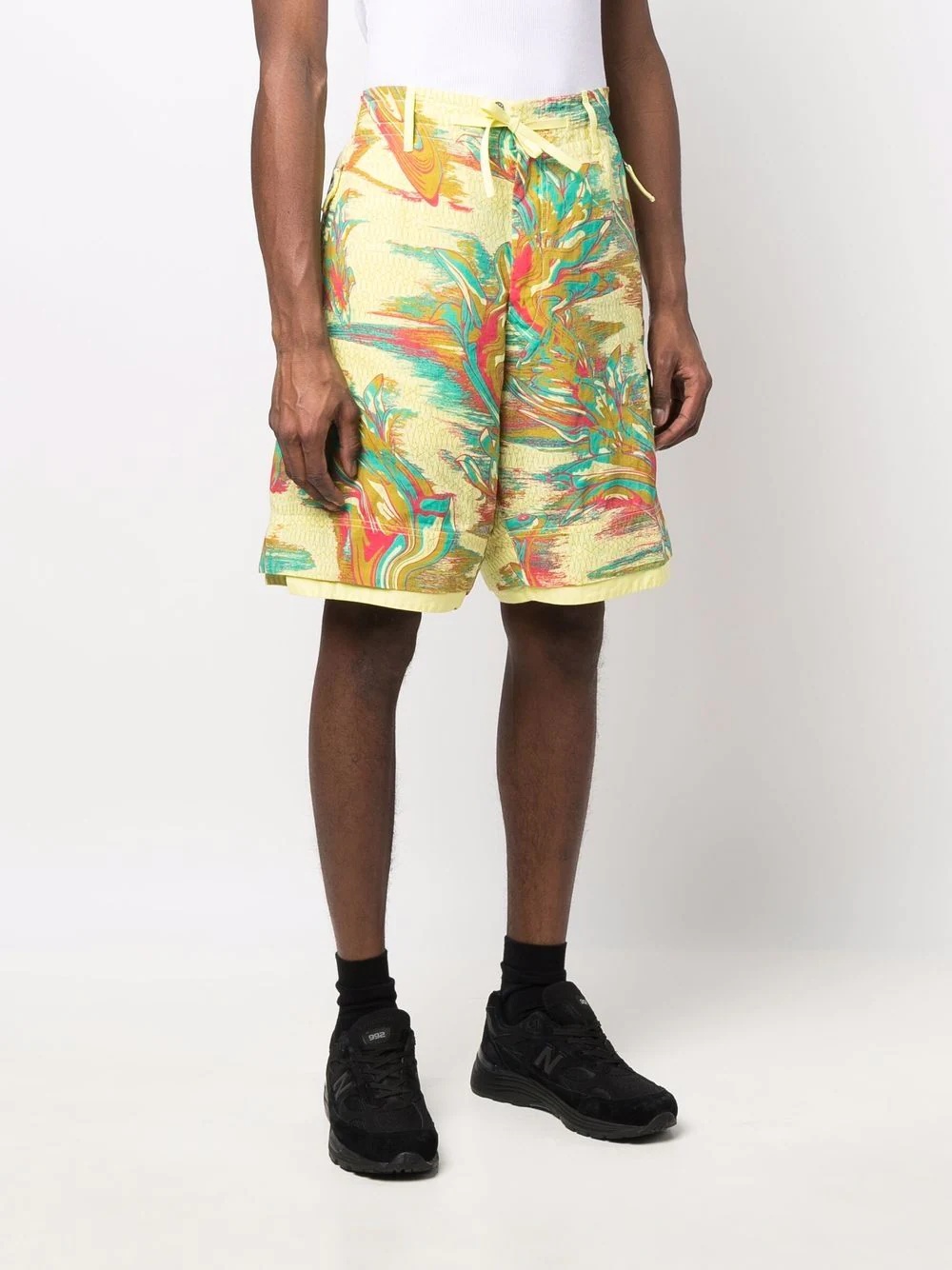 marbled-print bermuda shorts - 3