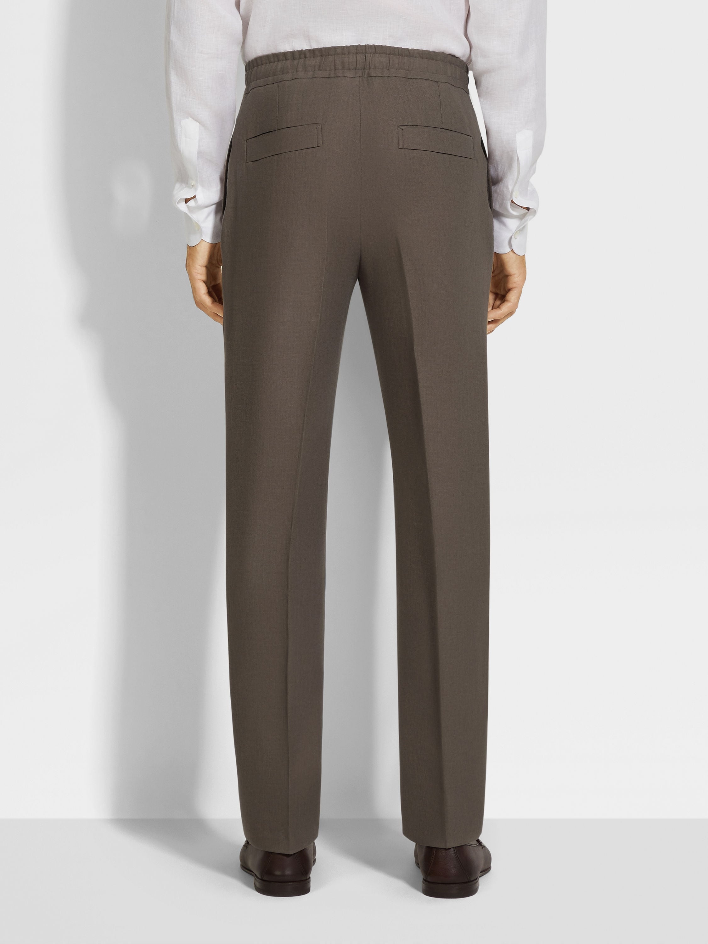 DARK TAUPE OASI LINO PANTS - 6