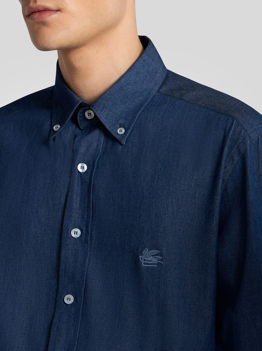 DENIM SHIRT WITH LOGO - 3