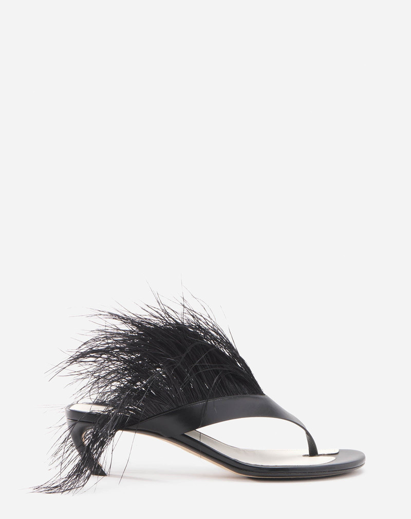 FEATHER SWING SANDALS IN LEATHER - 1