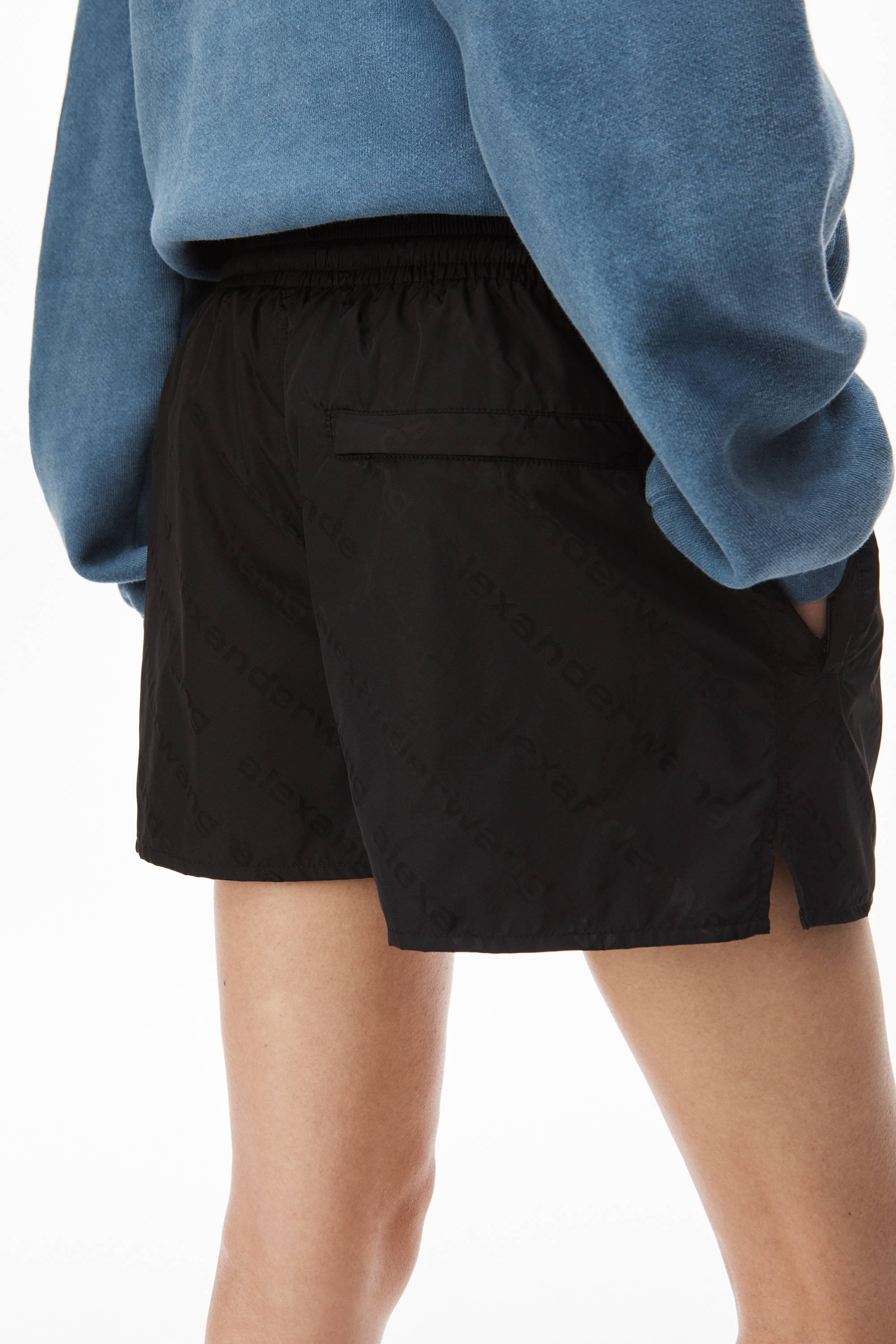 TRACK SHORT IN LOGO JACQUARD NYLON - 7