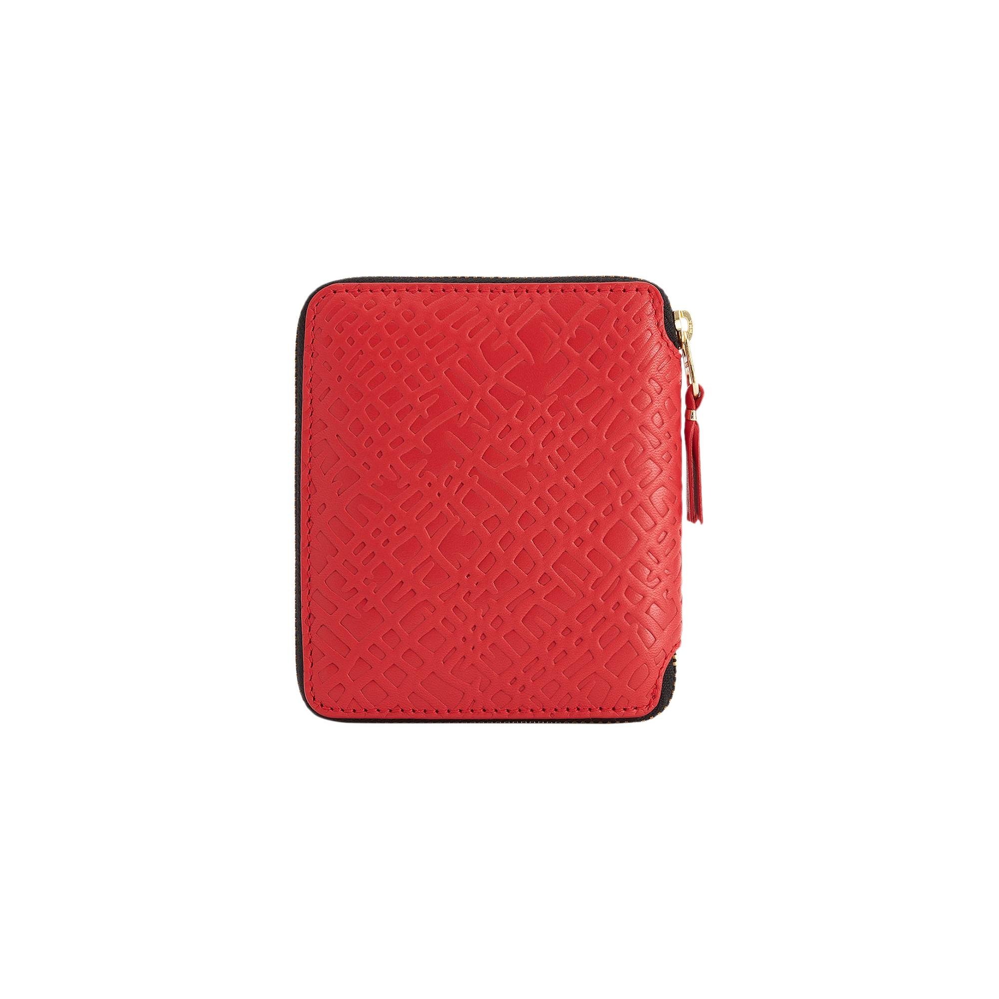 Comme des Garçons Embossed Roots Zip Around Wallet 'Red' - 2