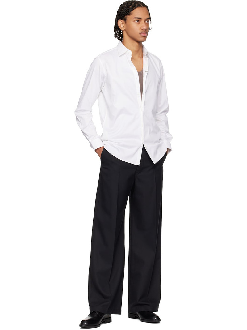 HUGO White Stretch Cotton Modern-Fit Shirt outlook