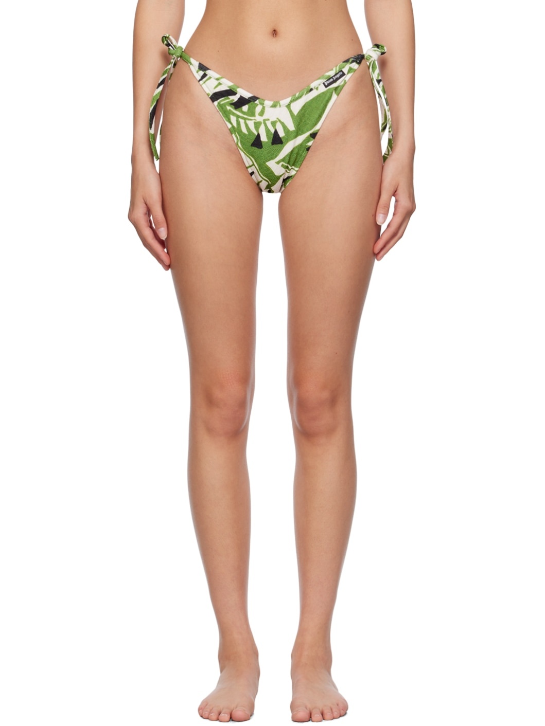 Green & White Hibiscus Bikini Bottoms - 1