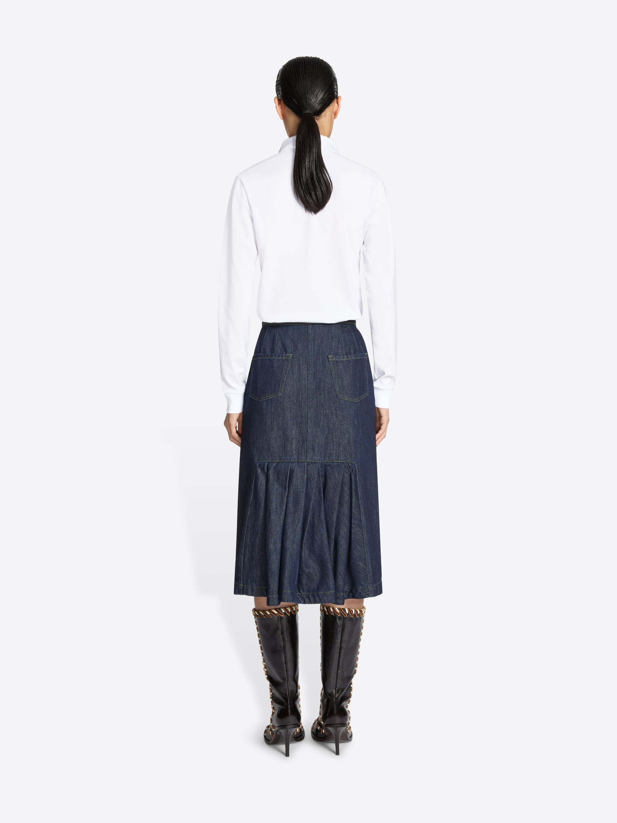DENIM PENCIL SKIRT - 4