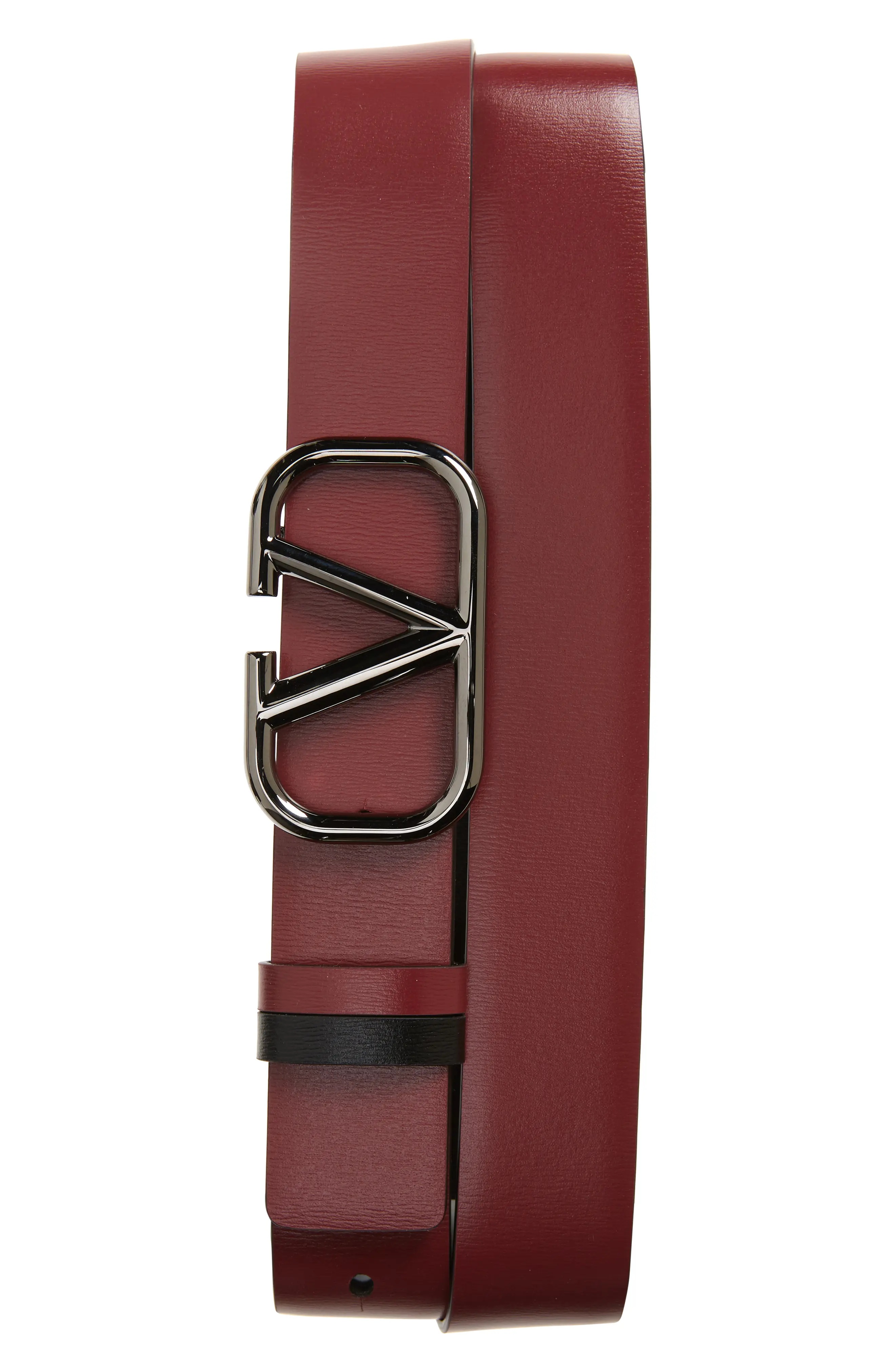 VLOGO Buckle Reversible Leather Belt - 2
