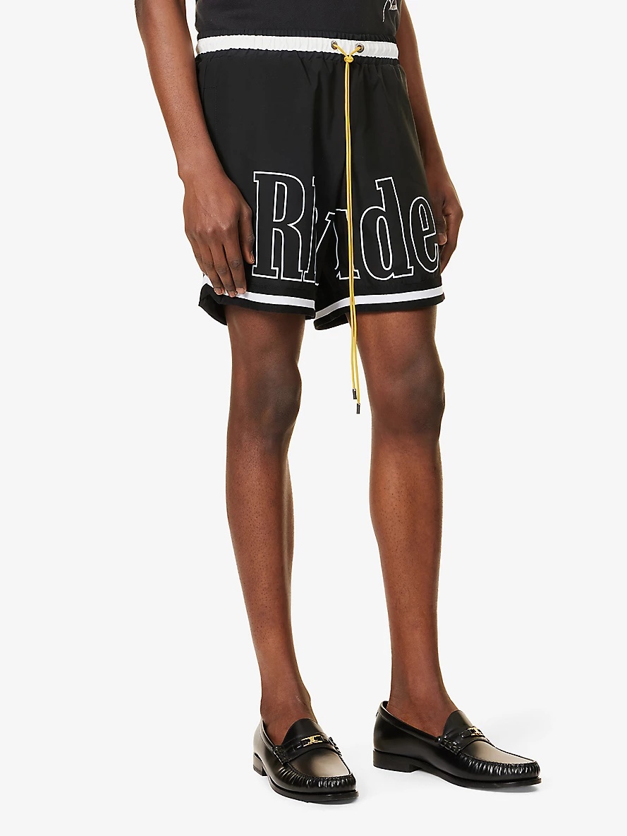 Basketball brand-print woven shorts - 3