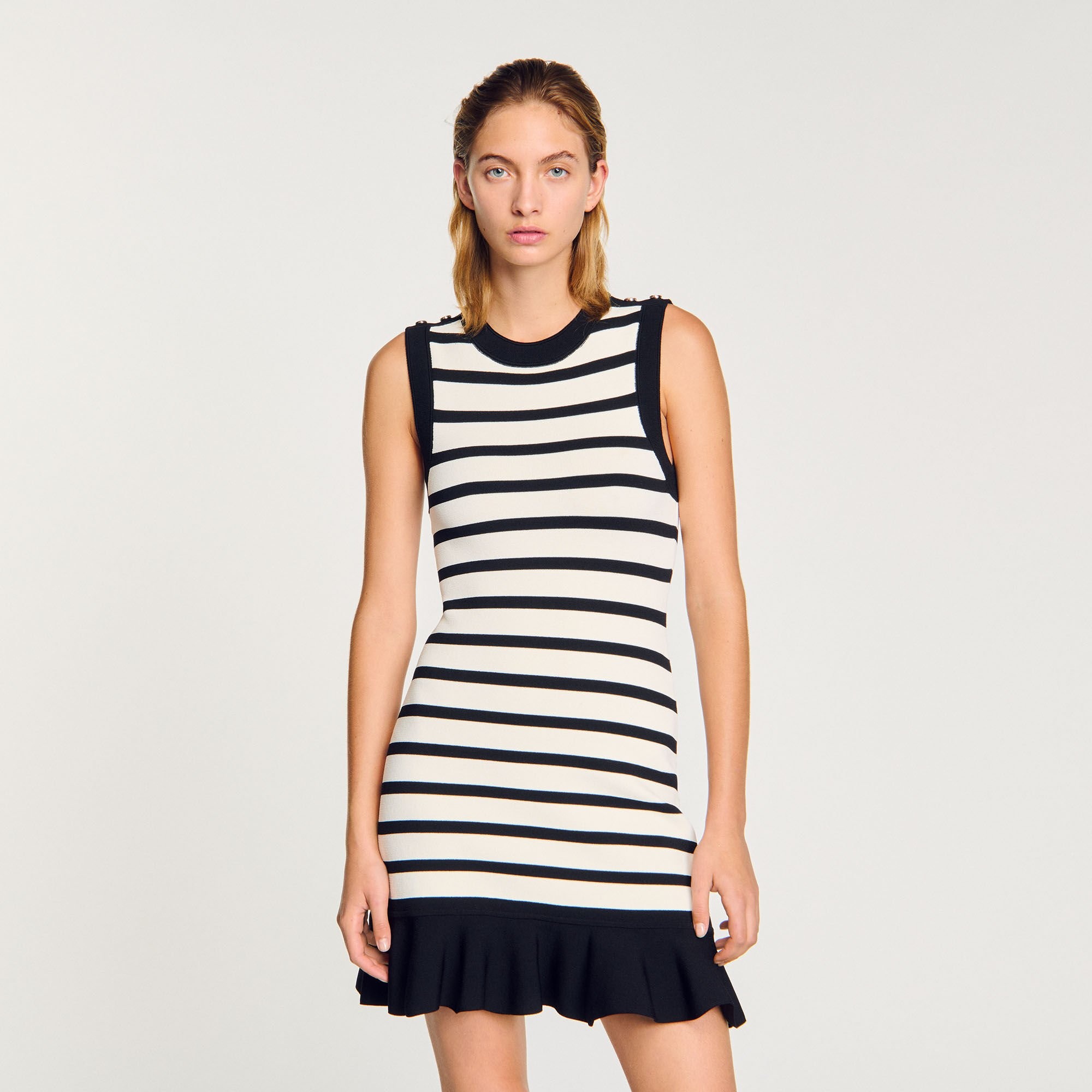 STRIPED KNIT MINI DRESS - 4