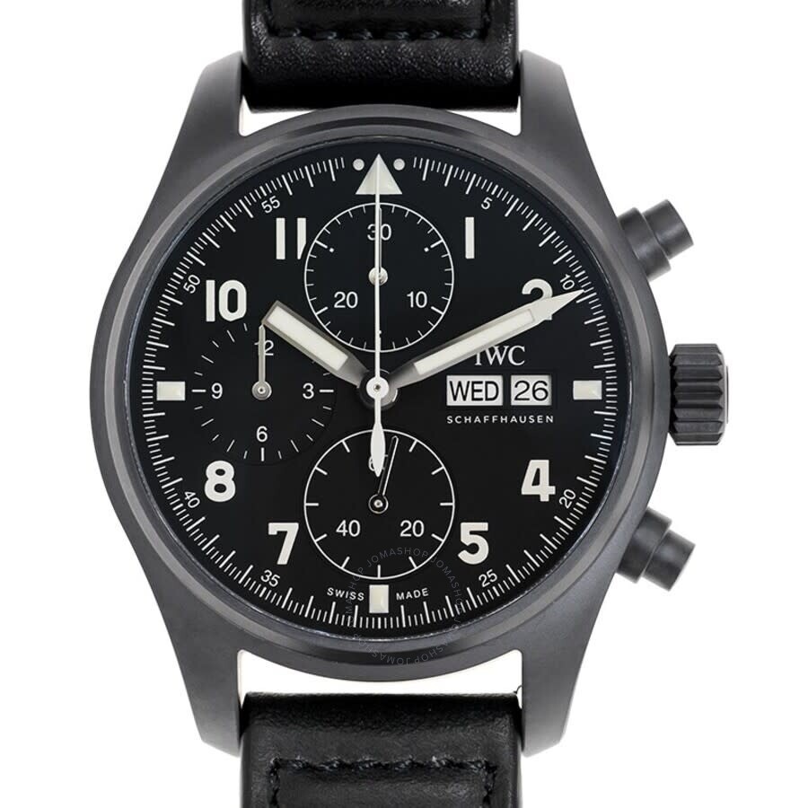 IWC Pilot Chronograph Tribute To 3705 Automatic Black Dial Men's Watch IW387905 - 2
