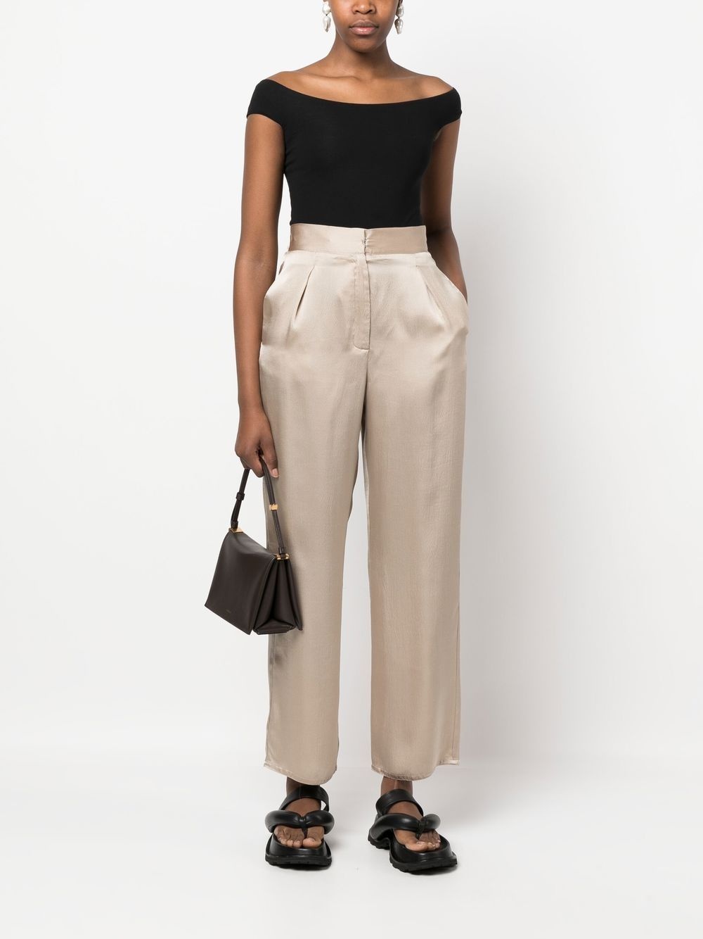 cropped silk palazzo pants - 2
