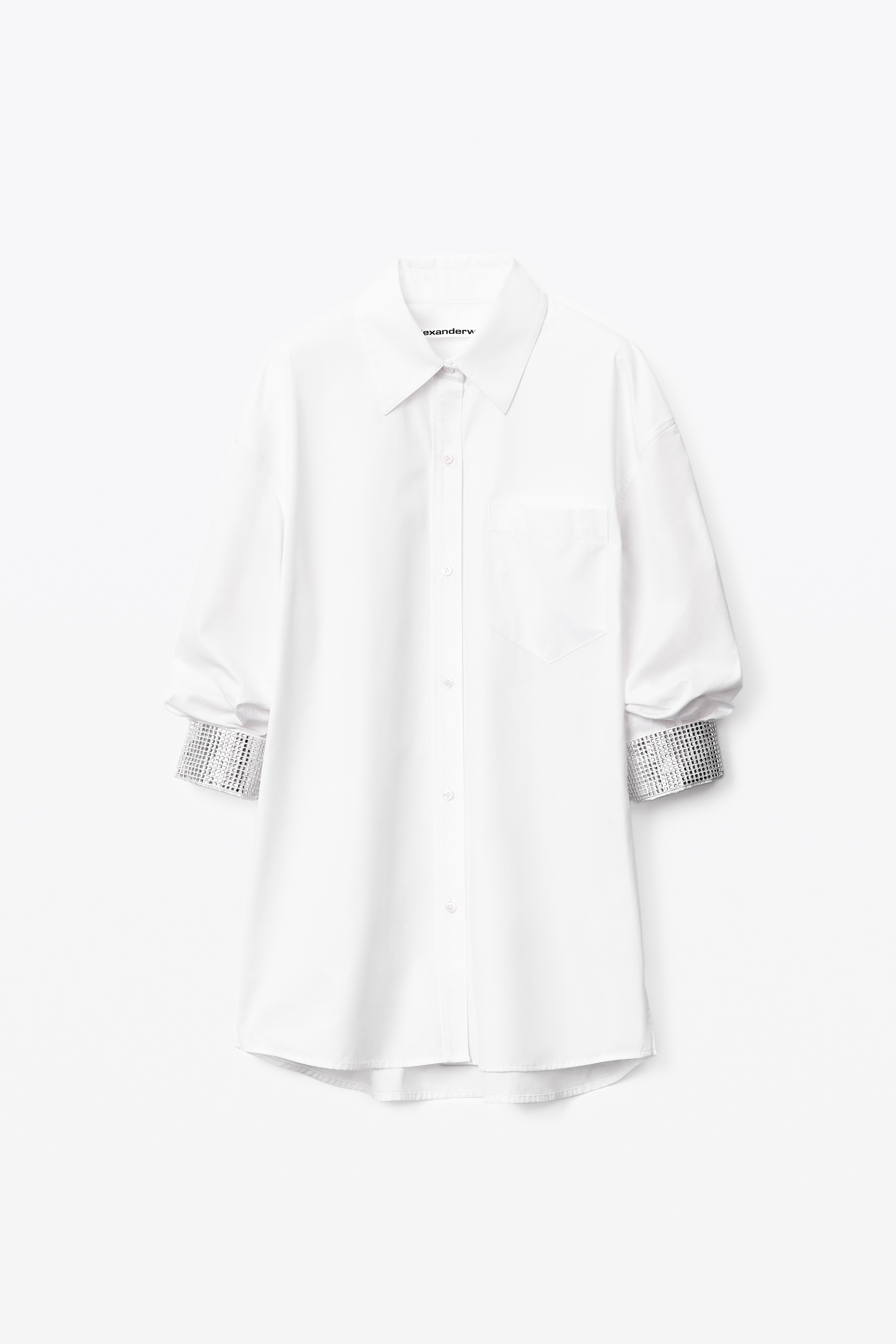 CRYSTAL CUFF OVERSIZED SHIRT IN POPLIN - 1