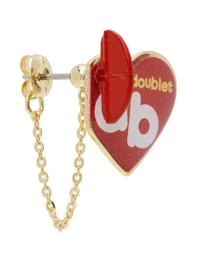doublet Gold & Red Heart Shape Single Earring outlook