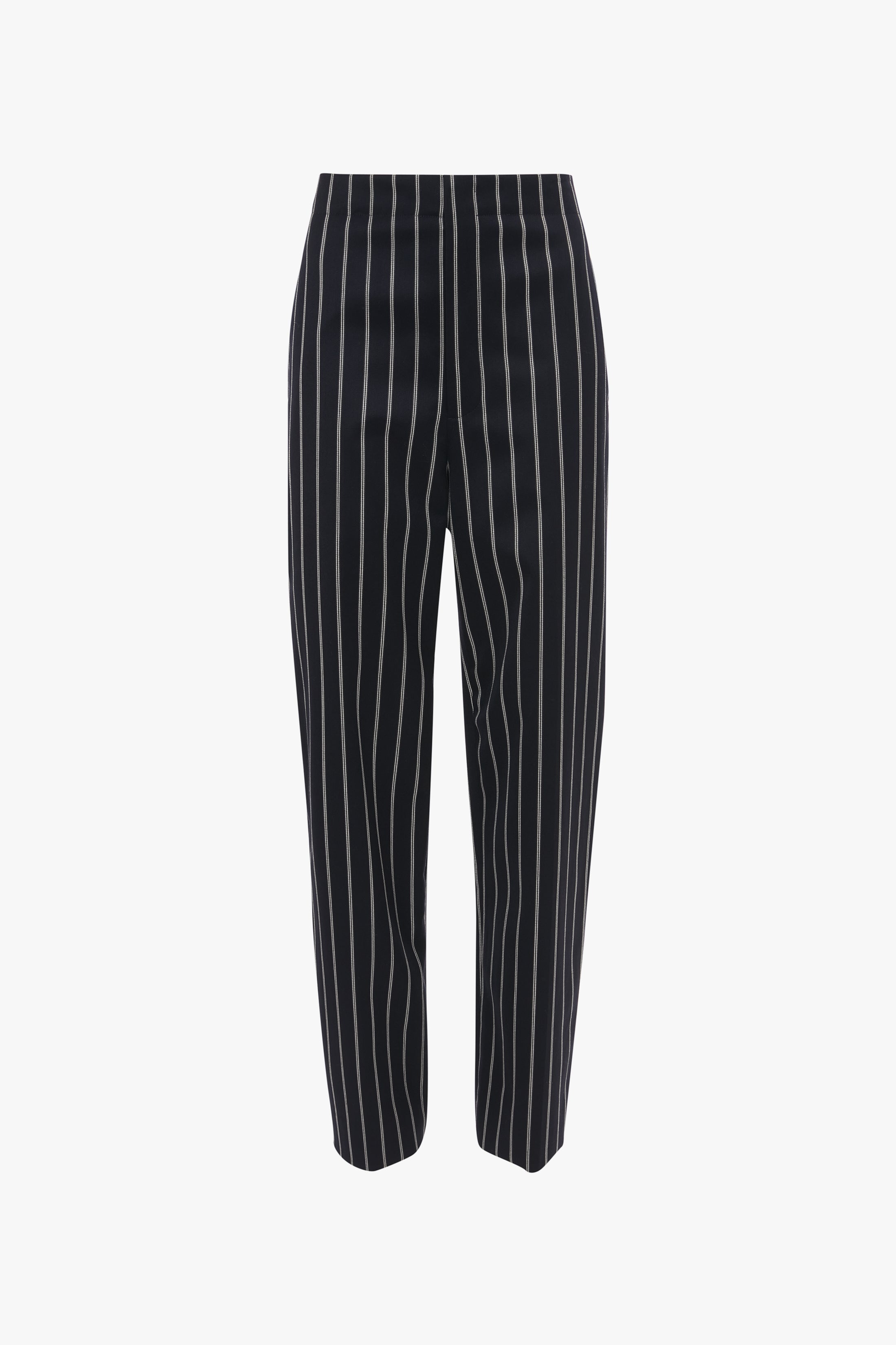 Tapered Leg Trouser In Midnight-White - 1