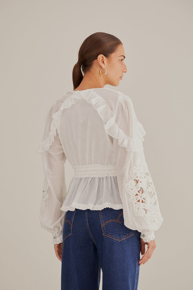 Off-White V Neck Blouse 5