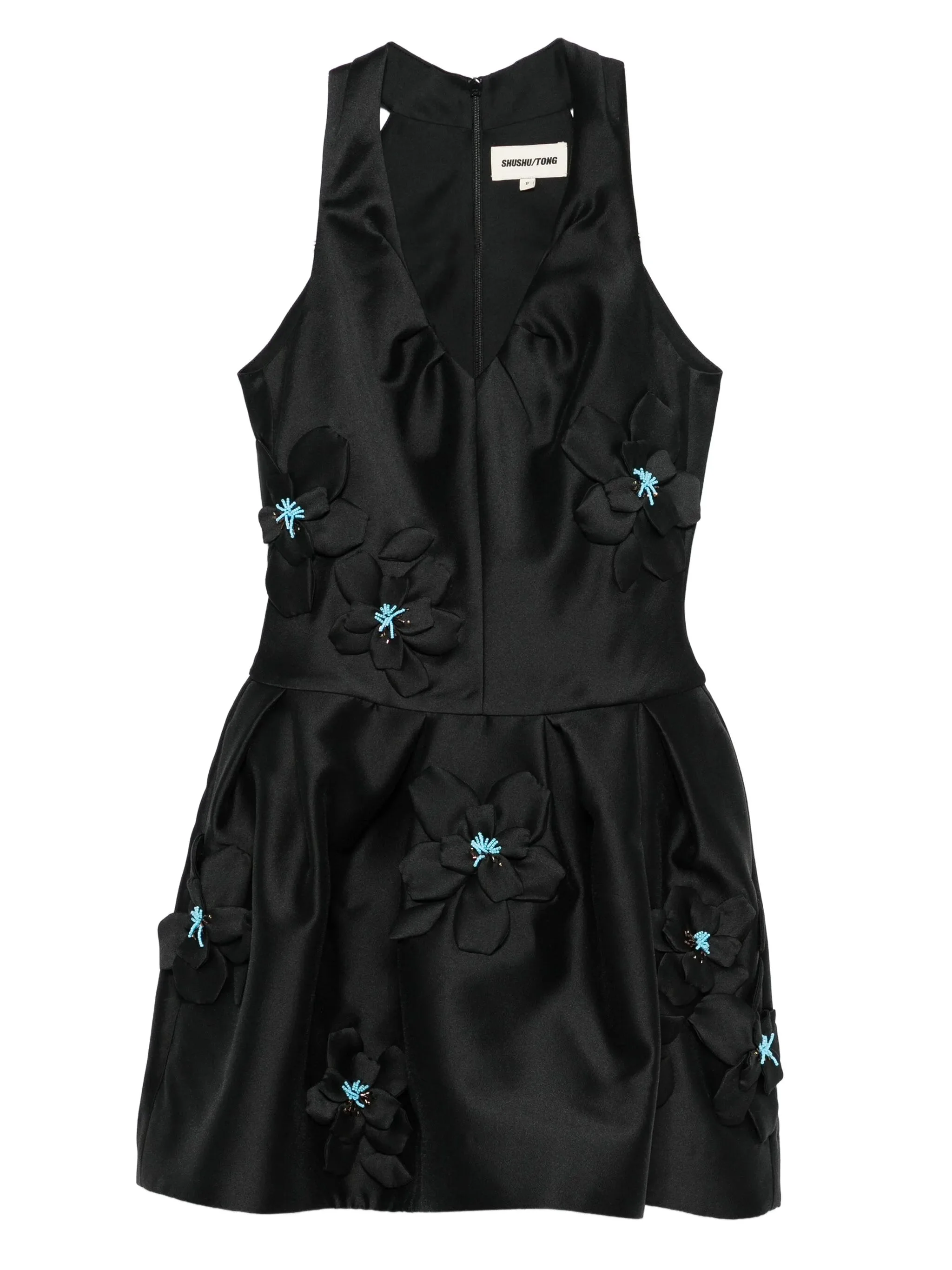 v-neck mini dress - 1